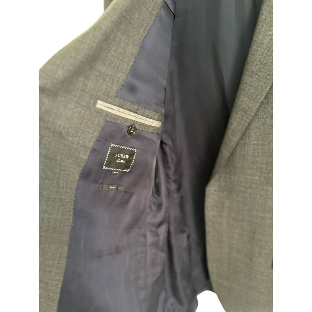 J.Crew Ludlow Blazer 3D Tollegno Wool Gray Lined Size 44R/Slim - Picture 5 of 11